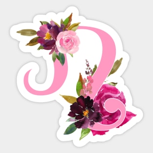 Leo Horoscope Zodiac Pink Flower Design Sticker